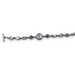 Pulsera circular de perla con plata