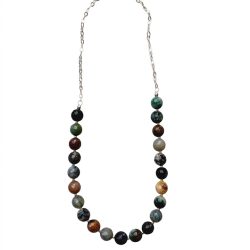 Collar agata verde con aretes