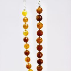 Collar agata miel con aretes