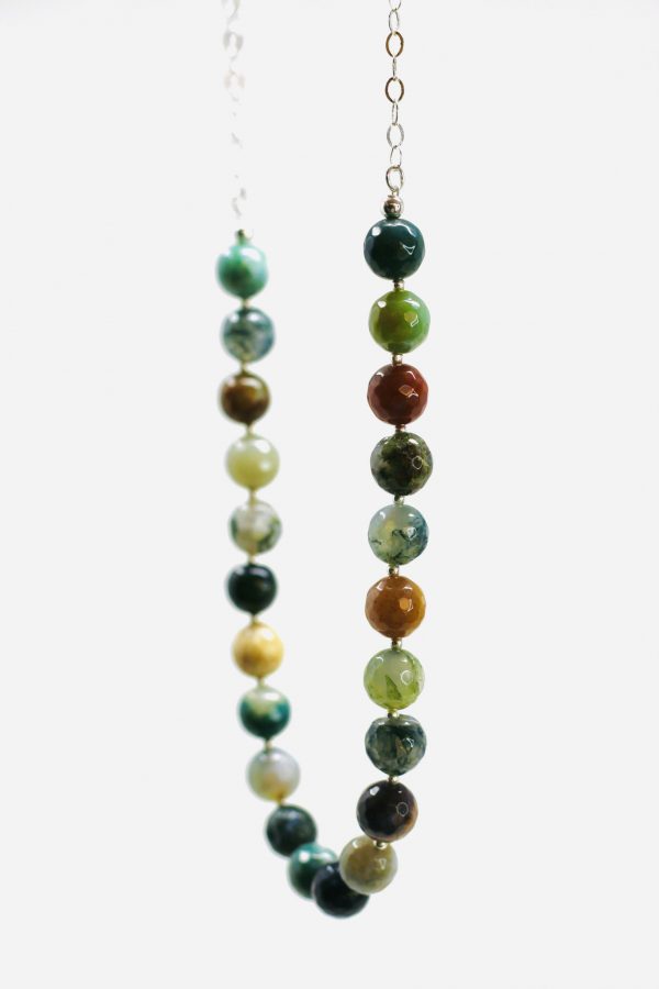 Collar agata verde con aretes