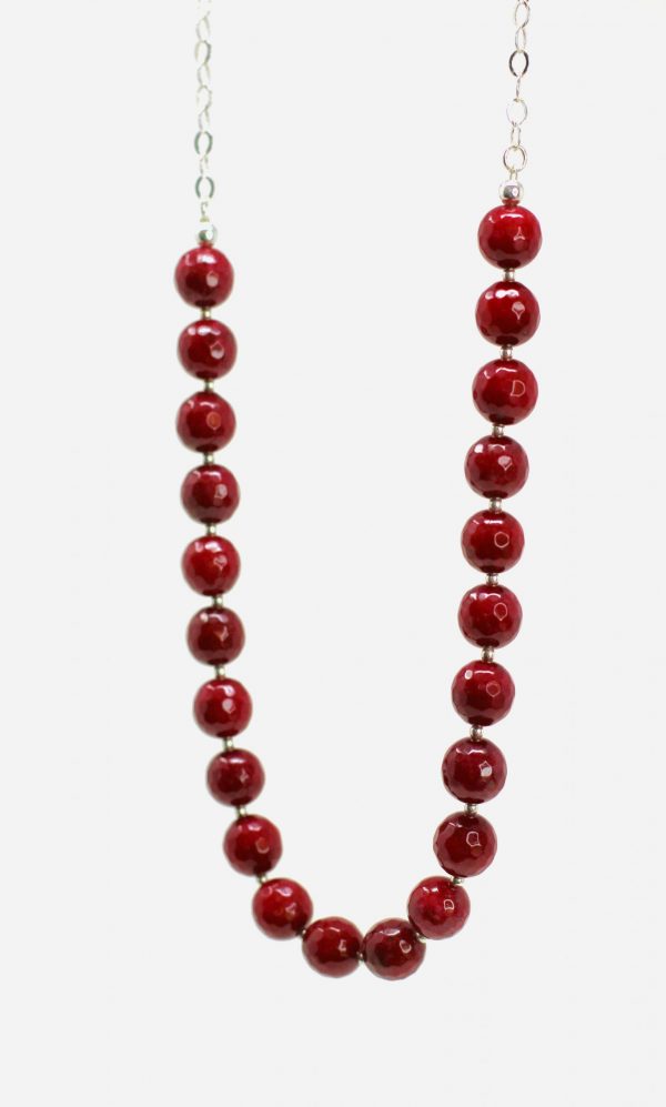 Collar agata vino con aretes