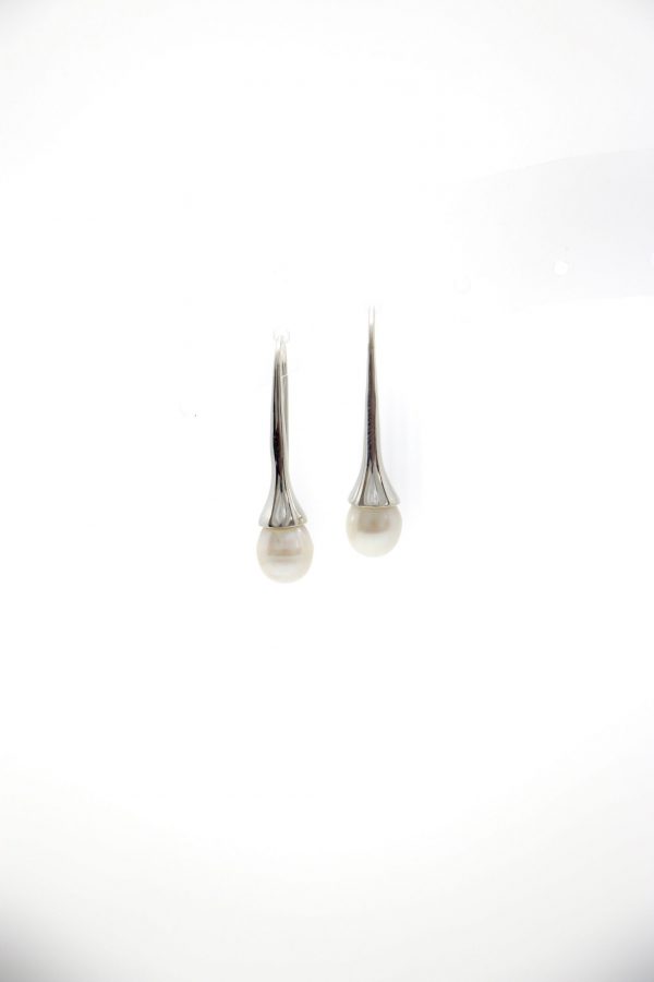 Aretes perla plata Drop
