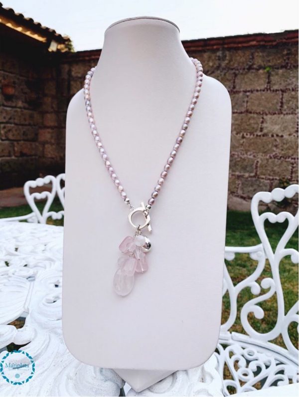 Collar Vicky cuarzo rosa