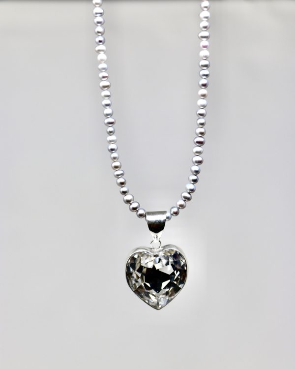 Dije de corazón cristal bisel Blanco - Imagen 4