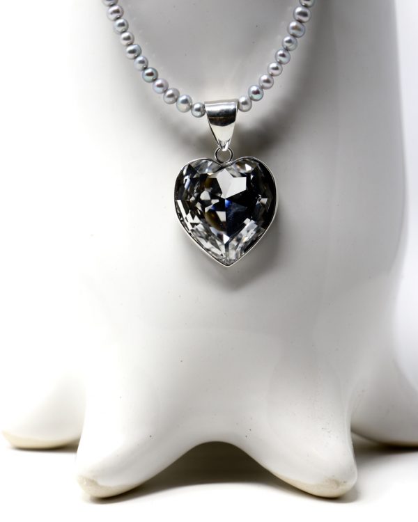 Dije de corazón cristal bisel Blanco - Imagen 6