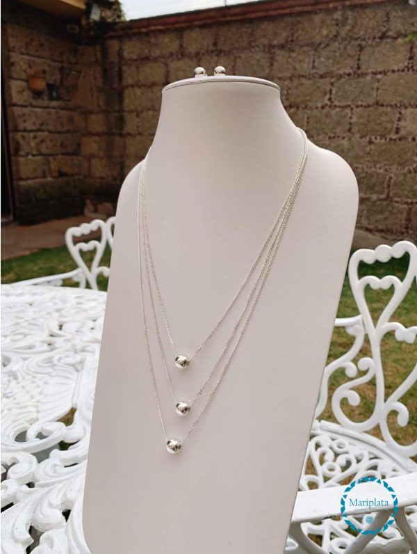 Juego corbatin 3 hilos plata