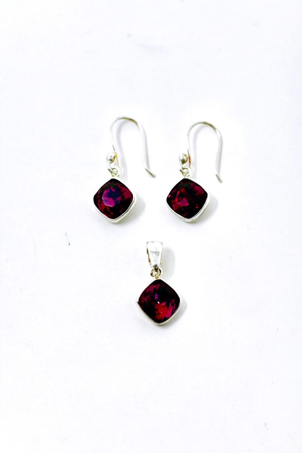Juego cuadro de cristal Swarovski arete largo - Imagen 4