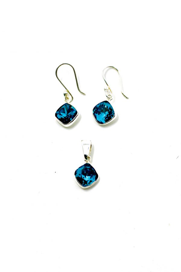 Juego cuadro de cristal Swarovski arete largo - Imagen 2