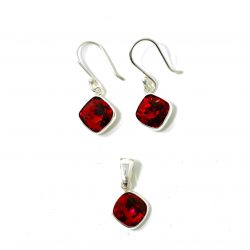 Juego cuadro de cristal Swarovski arete largo