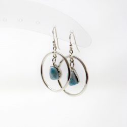 Arete aro con Larimar colgante