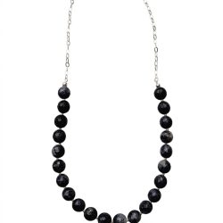 Collar agata negra con aretes