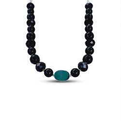 Collar agata destello negro