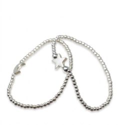 Pulsera bolita de plata con Estrella