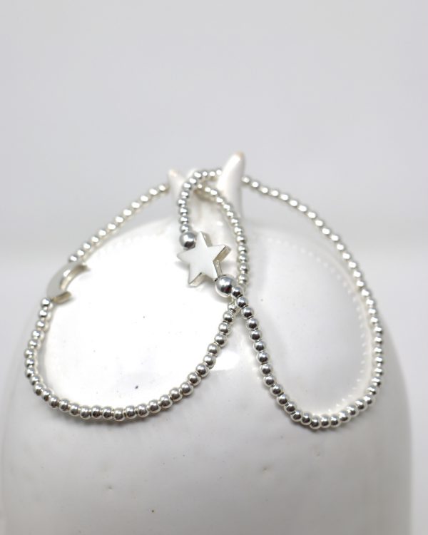 Pulsera bolita de plata con Estrella