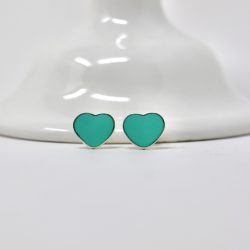 Aretes de corazón turquesa