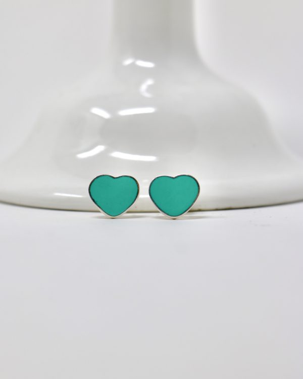 Aretes de corazón turquesa