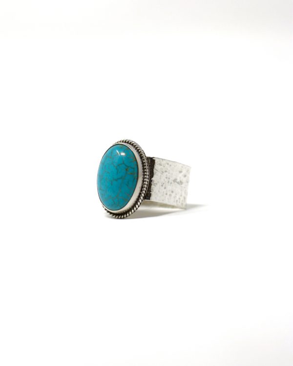 Anillo cuadrado con turquesa