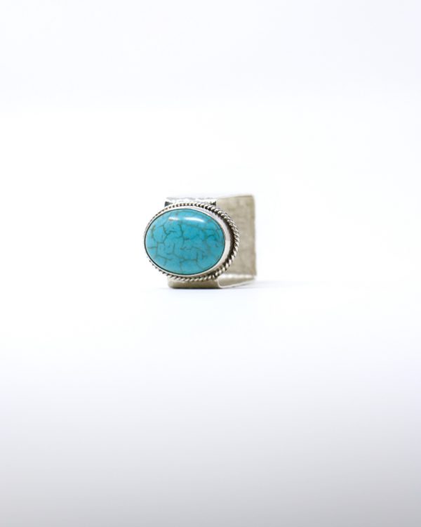 Anillo cuadrado con turquesa - Imagen 2