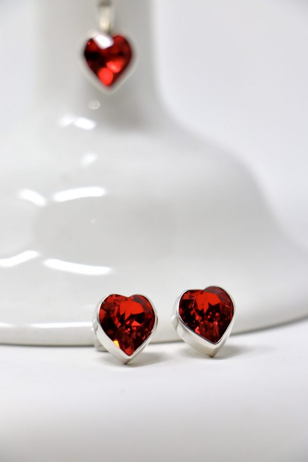 Juego corazon de cristal Swarovski arete largo - Imagen 5