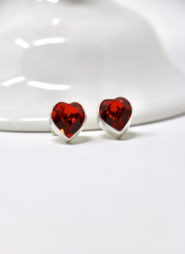 Juego corazon de cristal Swarovski arete largo - Imagen 3