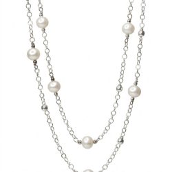 Collar largo simple de perlas