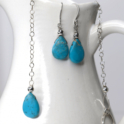 Juego corbatin turquesa