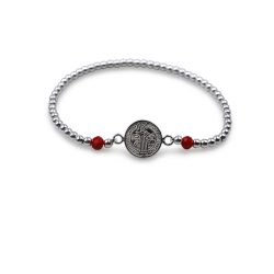 Pulsera San Benito con cristales rojos