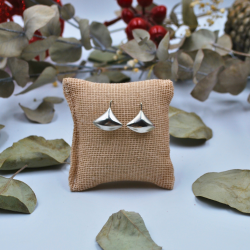 Arete abanico plata mate