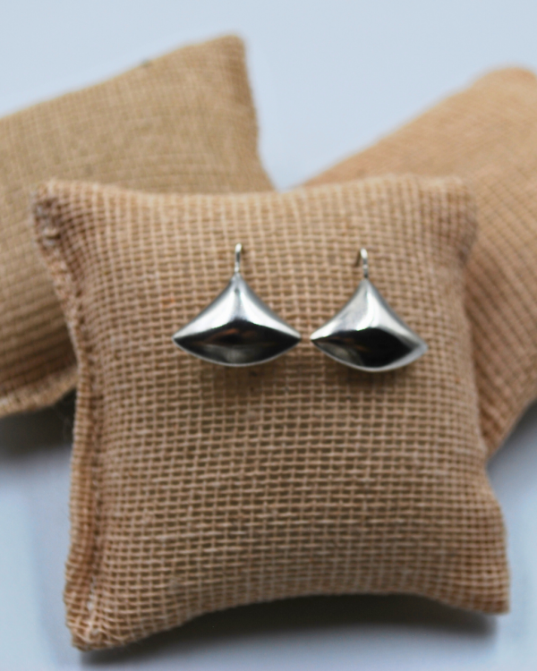 Arete abanico plata mate - Imagen 2