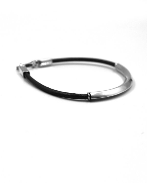 Pulsera Caucho deco plata - Imagen 2
