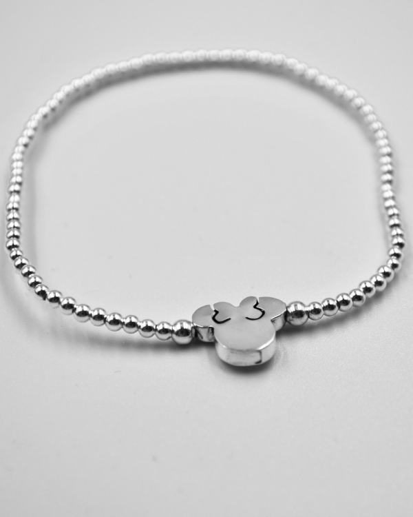 Pulsera elastica de bolitas de plata con Minnie Mouse - Imagen 2