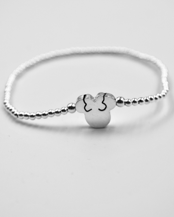 Pulsera elastica de bolitas de plata con Minnie Mouse - Imagen 4