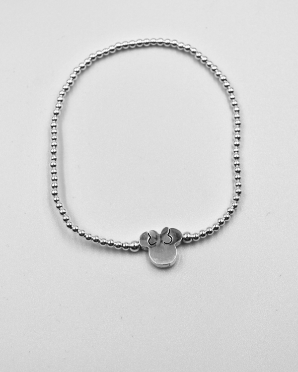 Pulsera elastica de bolitas de plata con Minnie Mouse - Imagen 3