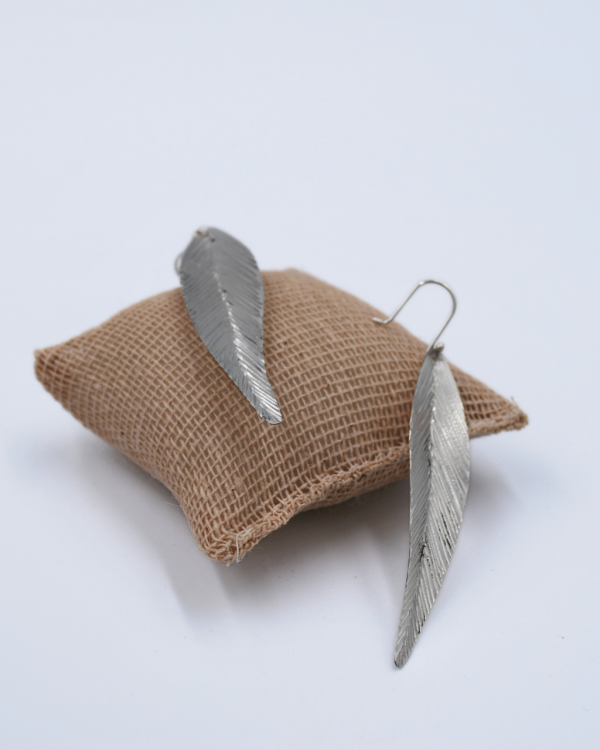 Aretes de pluma largos - Imagen 4