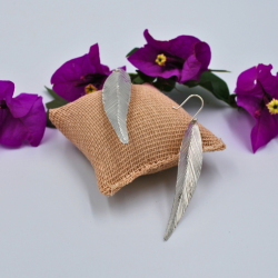 Aretes de pluma largos