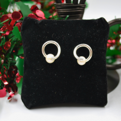 Arete perla y plata Taxco