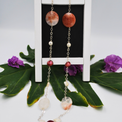 Collar de plata con cuarzos rosas y blancos