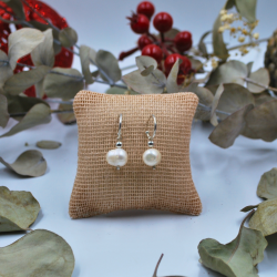 Arete de Perla colgante sencillo