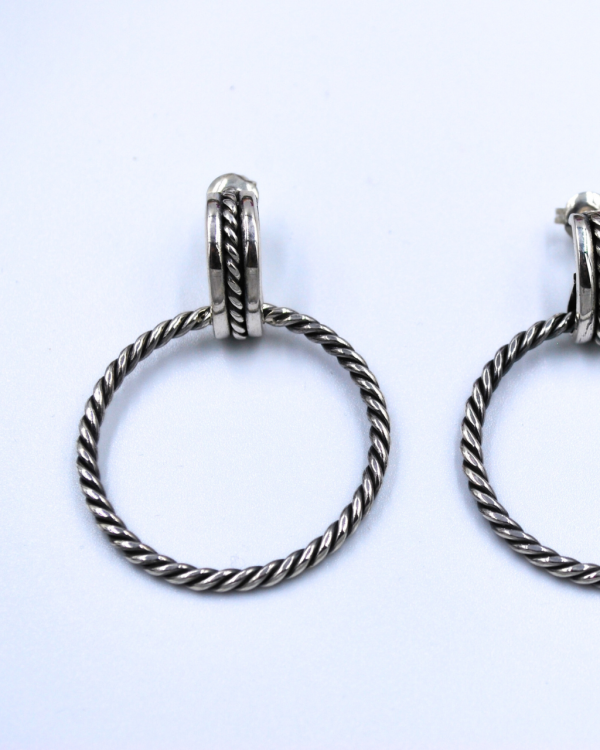 Arracadas de plata trenzada - Imagen 3