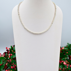 Collar de bolas plata fino