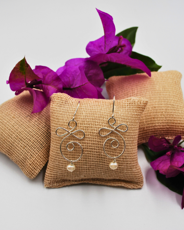 Aretes largos de plata Garabatos - Imagen 7