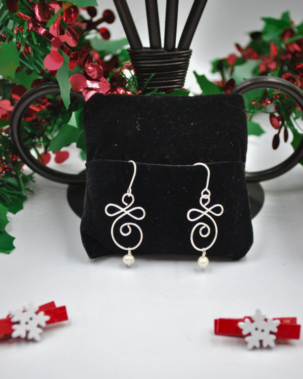 Aretes largos de plata Garabatos - Imagen 6