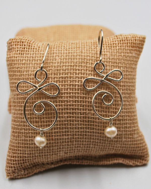 Aretes largos de plata Garabatos - Imagen 4