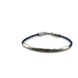 Pulsera Caucho deco plata