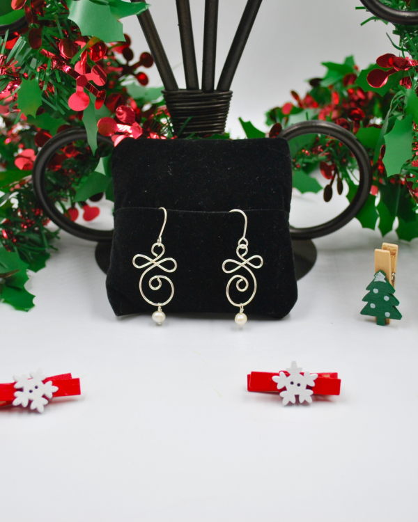 Aretes largos de plata Garabatos