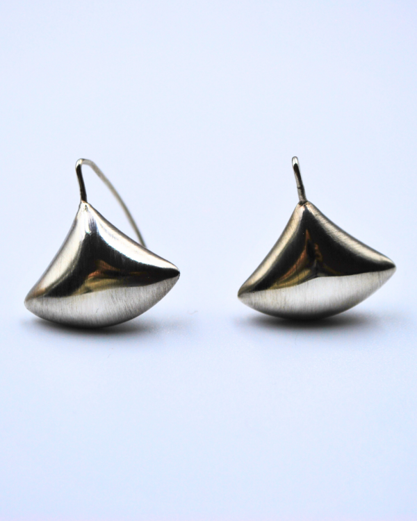 Arete abanico plata mate - Imagen 4