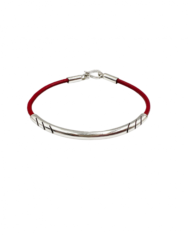 Pulsera de caucho con plata