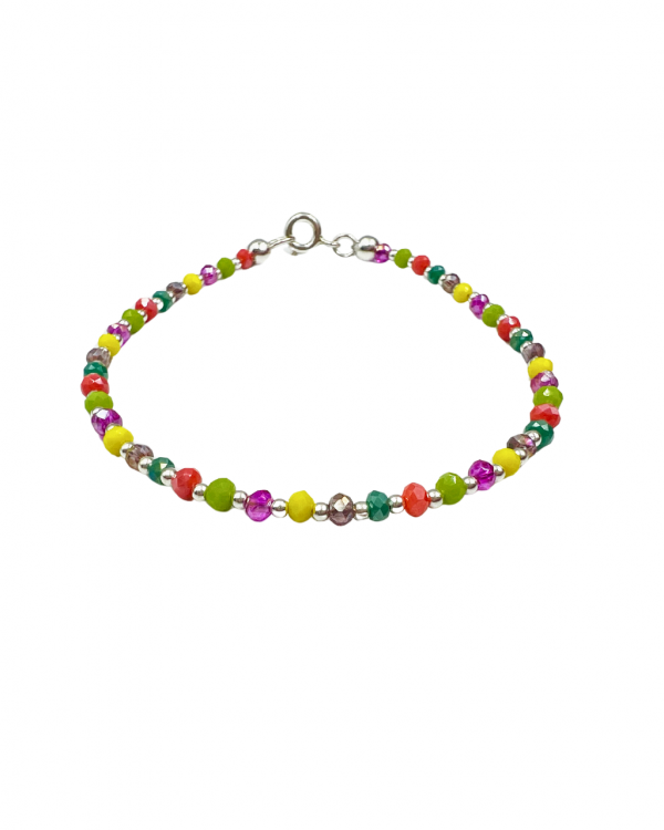 Pulsera con Cristales de colores y plata
