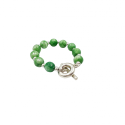 Pulsera de plata para mujer con agathas verdes