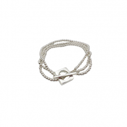 Pulsera de plata triple